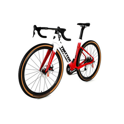 Red 9.6KG Gravel Race Bike , 54cm Road Bike Disc Brake For Adult
